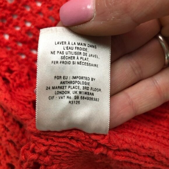 Guinevere Short Sleeve Open Front Knit Cardigan Sweater Orange Size XS Y2K - Picture 8 of 8